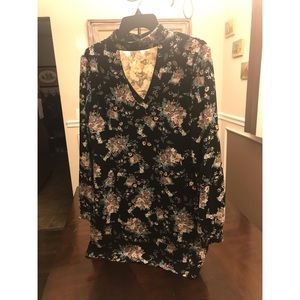 Nordstrom’s Floral & Black Long Sleeve Dress